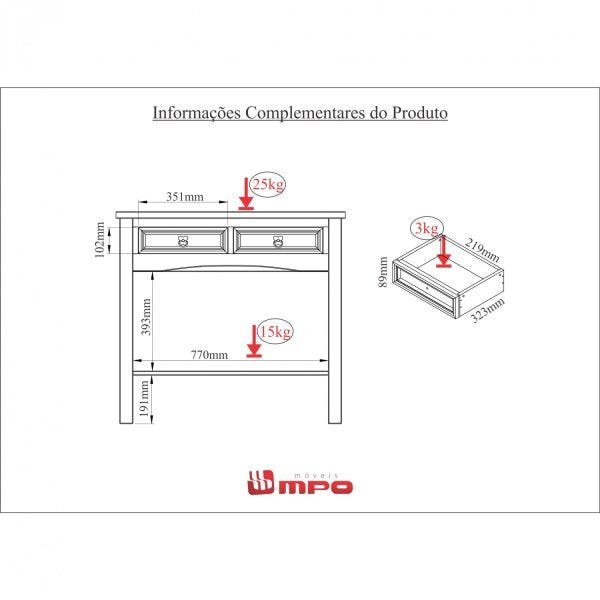 Aparador 2 Gavetas Imperial Móveis Mpo - 3