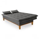 Ver imagem 3 de Sofá Cama Reclinável Casal 1,84m Island Suede Cinza Premium