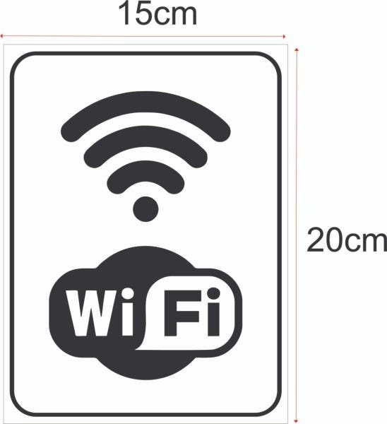 Kit 4 Placas sinalização interna Banheiros, Proibido Fumar e Wifi - 2