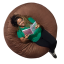 Ver imagem 4 de Puff Pera Redondo Gigante Suede com Enchimento Almofadão Decoração Conforto - Marrom