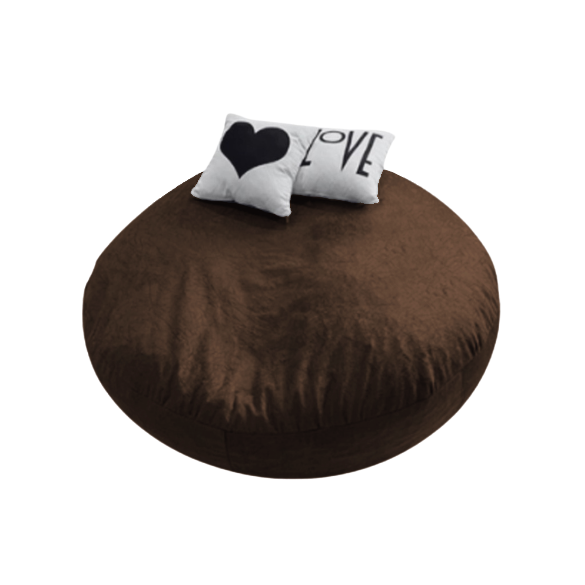 Puff Pera Redondo Gigante Suede com Enchimento Almofadão Decoração Conforto - Marrom