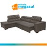 Sofá de Canto Retrátil 5 Lugares Reclinável Chaise D 2,80 X 2,20 M Sttilo Marron/cinza -megasul - 3