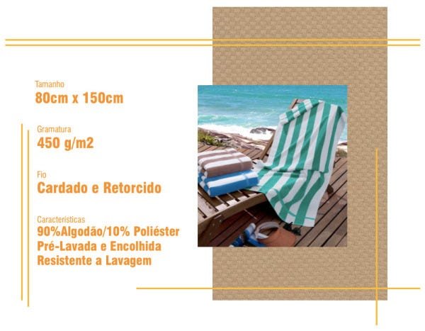 Kit 5 Toalhas Banho Para Praia Piscina - Bege - Lufamar - 2