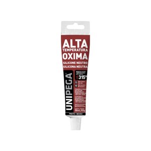 Silicone Alta Temperatura 50gr Neutro Bisnaga Plástica Gancheira Unipega Preto