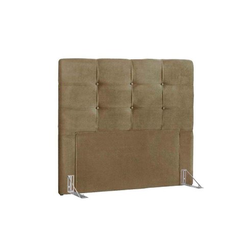 Cabeceira Cama Box Estofada Solteiro Solteiro Clean Suede Marrom - Simbal