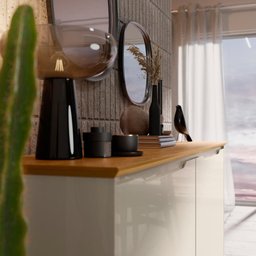 Aparador Buffet 4 Portas Off White Freijó Flex Fausto Shop JM - 5