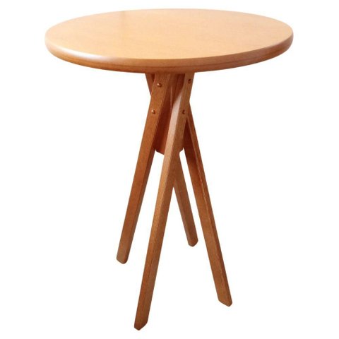 Mesa Bistrô Vitoria Selva Diam 70 Cm Bancada Bar Cozinha Luxo Castanho Mogno