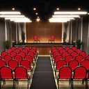Ver imagem 6 de Kit 5 Cadeiras Hoteleiras Auditório Empilhável Linho M23 Vermelho - Mpozenato