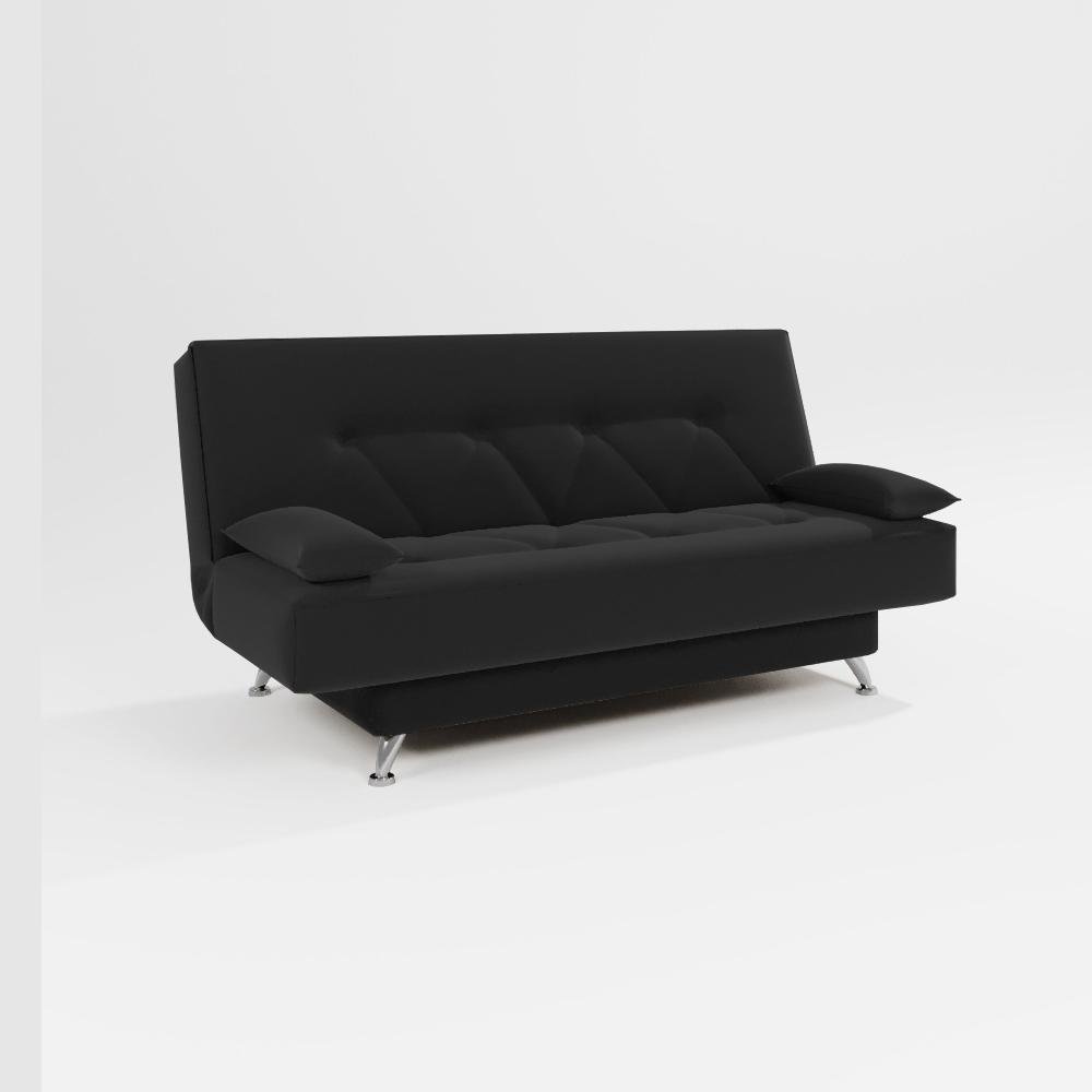 sofá cama 1,80m França Suede Preto Adonai Estofados - 2