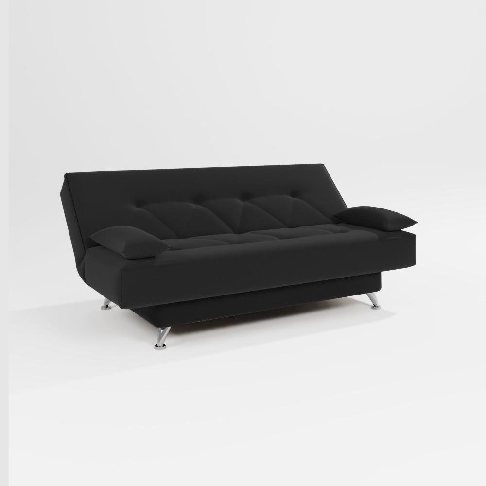 sofá cama 1,80m França Suede Preto Adonai Estofados - 4