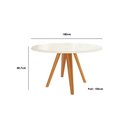 Ver imagem 3 de Mesa de Sala Jantar Duna Madeira Maciça + Tampo com Vidro 180x105cm Carvalho Off White