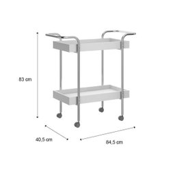 Carrinho Bar Branco Tubos Cromados Carraro - 2