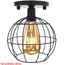 Ver imagem 4 de Lustre Teto Plafon Industrial Aramado Globo Retrô Luminária Sobrepor Vintage Preto Agp Ilumini