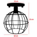 Ver imagem 2 de Lustre Teto Plafon Industrial Aramado Globo Retrô Luminária Sobrepor Vintage Preto Agp Ilumini