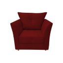 Ver imagem 3 de Kit Namoradeira + 2 Poltronas Decorativa Isis + 1 Puff Retangular Suede Marsala Pés Madeira Mz Decor