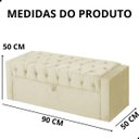 Ver imagem 6 de Calçadeira de Sapatos Baú Estofada 90cm Solteiro Suede Emma