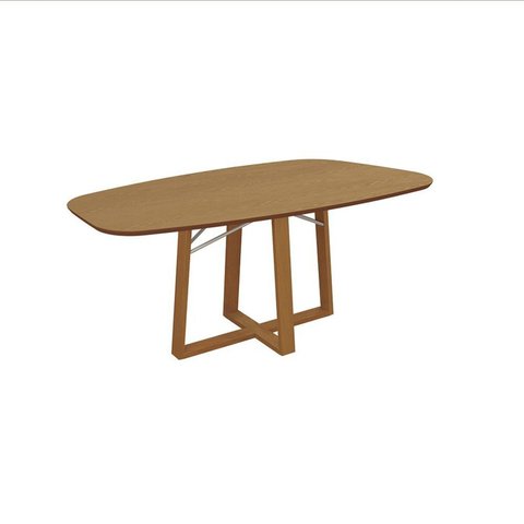 Mesa de Jantar Elma de Madeira Maciça Marrom