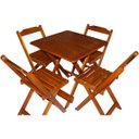 Ver imagem 4 de Mesa com 4 Cadeiras de Abre e Fecha, Madeira de Reflorestamento e Tapa MDF Lanchonetes, Restaurante