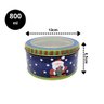 Jogo 4 Latas Metal Redonda Natal Decoradas Papai Noel com Visor 800ml - Art Christmas - 4