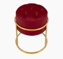Ver imagem 2 de Kit 2 Puff Banqueta Estofado Decorativo Base de Ferro Capitonê Suede Bordo Eli Móveis e Decoração