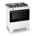 Ver imagem 2 de Fogão a Gás Esmaltec Mesa Inox Tampa de Vidro Forno 84l Ideal Top Branco 5 Bocas Bivolt
