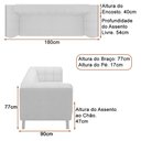 Ver imagem 2 de Sofá 2 Lugares Coin Living 180cm Linho Fendi - Sallar Home