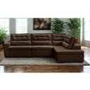 Ver imagem 1 de Sofá de Canto Retrátil e Reclinável com Molas 3,00x2,00 Viena Suede Mirra Decor