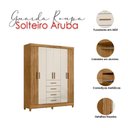 Ver imagem 3 de Guarda Roupa Solteiro Aruba e Cômoda Lisboa Freijó Off White – Moval