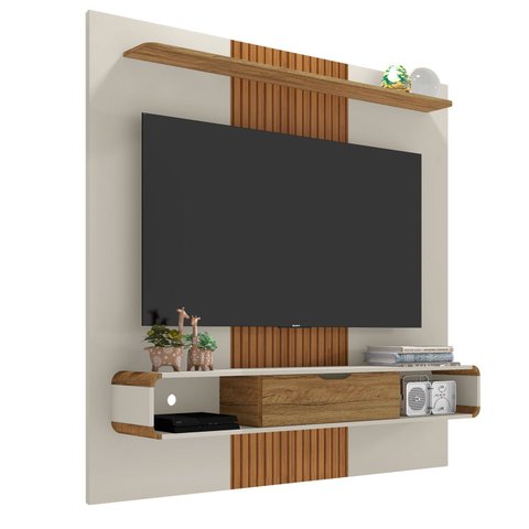 Painel Lisboa Off-white com Cinamomo com Ripado - Bechara