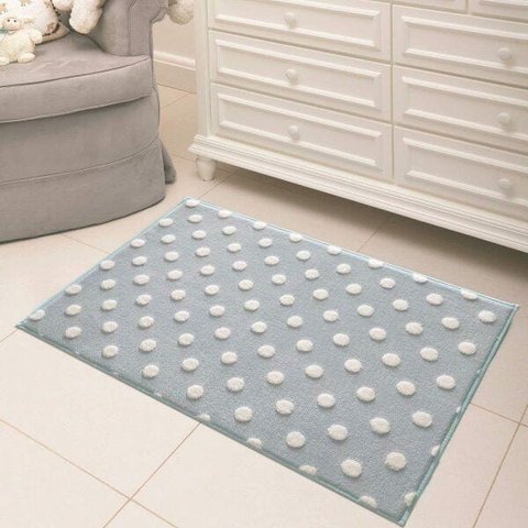 Tapete Infantil Jolitex Mimo Poá Azul 70x100cm