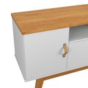 Ver imagem 4 de Rack + Painel Si 0.90m Estilo Retrô para Tv até 32'' Polegadas Cor Branco / Cinamomo