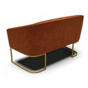 Ver imagem 4 de Sofá Namoradeira e 2 Poltronas Base Industrial Dourado Stella Corano D03 - D'Rossi Cor Nozes