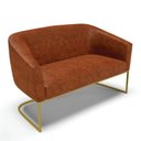 Ver imagem 6 de Sofá Namoradeira e 2 Poltronas Base Industrial Dourado Stella Corano D03 - D'Rossi Cor Nozes