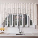 Ver imagem 1 de Cortina de Renda para Cozinha Classica Cascata Marfim Arabesco Interlar 3,00 x 1,00 Mts