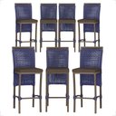 Ver imagem 1 de 7 Banqueta em Alumínio Roma Marrom Corda Náutica Tecido 9