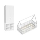 Ver imagem 2 de Quarto Montessori Cama com Telhado Giulia e Guarda-Roupa Curió Casatema MadeiraOriginals Branco