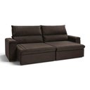 Ver imagem 2 de Sofá com Chaise Milano 2 Lugares Retrátil e Reclinável 250cm Marrom