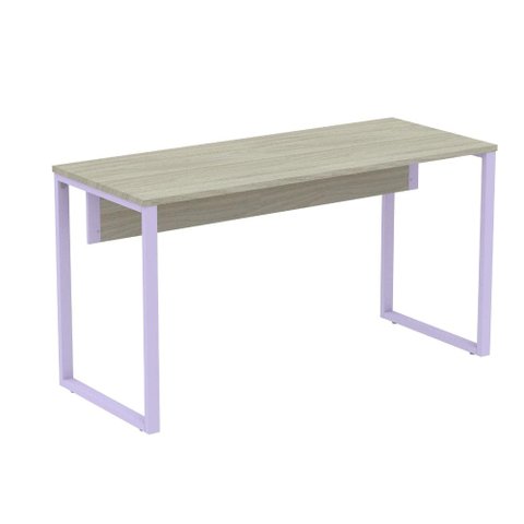 Mesa Escritório P25 Tub Pandin 120 Cm (larg) Tampo Mdp Nogueira Casablanca Pé Aço Tubular Lilás