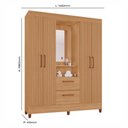 Ver imagem 2 de Guarda-roupas Vinhedo 100% Mdf Tuboarte 4 Portas 2 Gavetas em Incluso Espelho e Pes/pvc