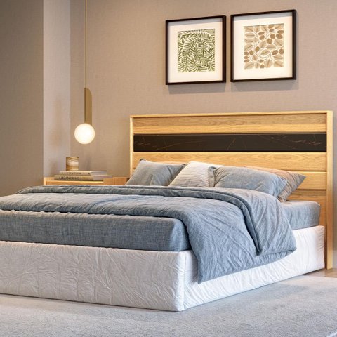 Cabeceira para Cama de Casal Itália MDF 165x106,8cm Carvalho Mel/Reali ITA16