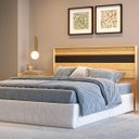 Ver imagem 1 de Cabeceira para Cama de Casal Itália MDF 165x106,8cm Carvalho Mel/Reali ITA16
