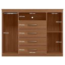 Ver imagem 7 de Guarda Roupa Casal Guarapuava 6 Portas de Bater 4 Gavetas MDP Jatobá Acetinado com Cômoda Santos
