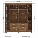Ver imagem 4 de Guarda Roupa Casal Guarapuava 6 Portas de Bater 4 Gavetas MDP Jatobá Acetinado com Cômoda Santos