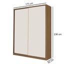 Ver imagem 4 de Guarda Roupa 2 Portas Deslizante 3 Gavetas 2 Prateleiras Spazio F08 Freijó/Off White - Mpozenato