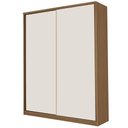 Ver imagem 1 de Guarda Roupa 2 Portas Deslizante 3 Gavetas 2 Prateleiras Spazio F08 Freijó/Off White - Mpozenato