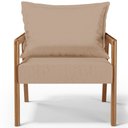 Ver imagem 6 de Kit 02 Poltronas Decorativa para Sala de Estar Alícia B04 Linho Bege Escuro - Lyam Decor
