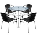 Ver imagem 2 de Conjunto Pool Mesa e 4 Cadeiras Alumínio Fibra Área Gourmet Acesse Móveis