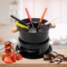 Conjunto Fondue 11 Peças Panela Garfo Fogareiro Molho Chocolate Vinho Queijo Cozinha Gourmet Aparelh - 4