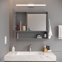 Ver imagem 1 de Armário de Banheiro com Espelho Espelheira 1 Porta e Nicho Luxo - Jm3 Móveis:cinza