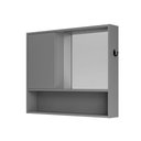 Ver imagem 5 de Armário de Banheiro com Espelho Espelheira 1 Porta e Nicho Luxo - Jm3 Móveis:cinza